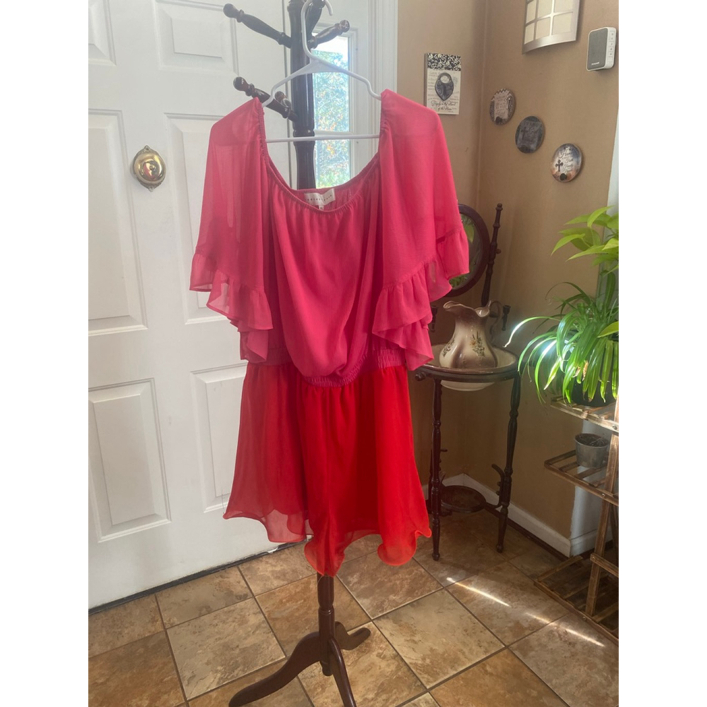 Women's Endless Pink Red Off Shoulder Romper XL